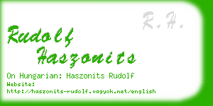 rudolf haszonits business card